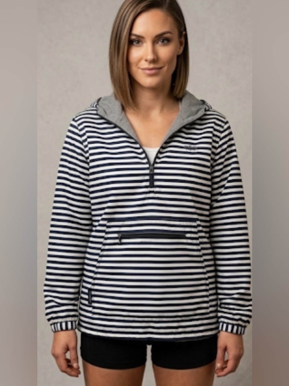 Menemsha Blues Martha's Vineyard Anorak Jacket Navy White Stripe NWT- Size L